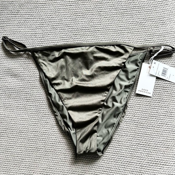 Good American | green shine perfect fit high rise bikini bottoms size 5 (2X) new - Picture 3 of 6